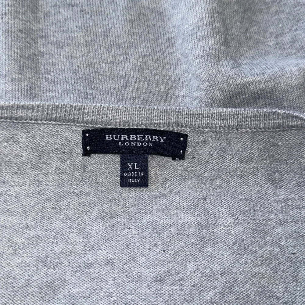 Burberry Heather Gray Long Sleeve Shirt with Plaid Accents - Picture 4 of 6